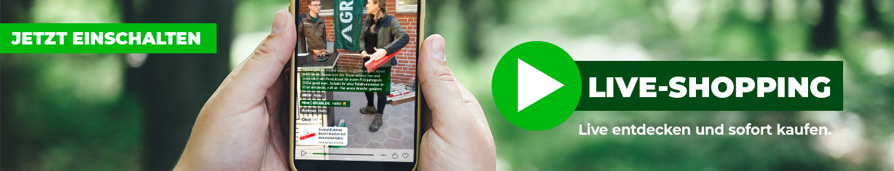 Banner mit Hinweis auf ein Live-Shopping-Event